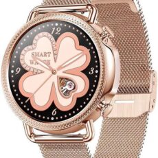 Royal Supplies Q37 - Smartwatch - Smartwatch Dames - Screenprotector- Rose goud staal