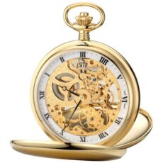 Aerowatch Goud Verguld Savonnette Skelet Zakhorloge 53mm ETAUnitas 6498 1 1