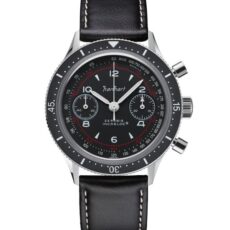 Hanhart 415 ES Pure Horloge - Zwarte lederen band - 39 mm