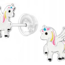 La Rosa Princesa Magic Unicorn Eenhoorn Oorknopjes Echt Zilver - Meisjes Oorstekers Magische Paard Kinder oorbellen