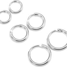 La Rosa Princesa Set Oorringen (3 paar) 10mm 12mm 14mm - 925 Zilver