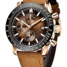 Tyme Florence Heren Horloge - 45mm Bruin/Bruin - Horloges voor Mannen - Polshorloge - met Cadeauverpakking